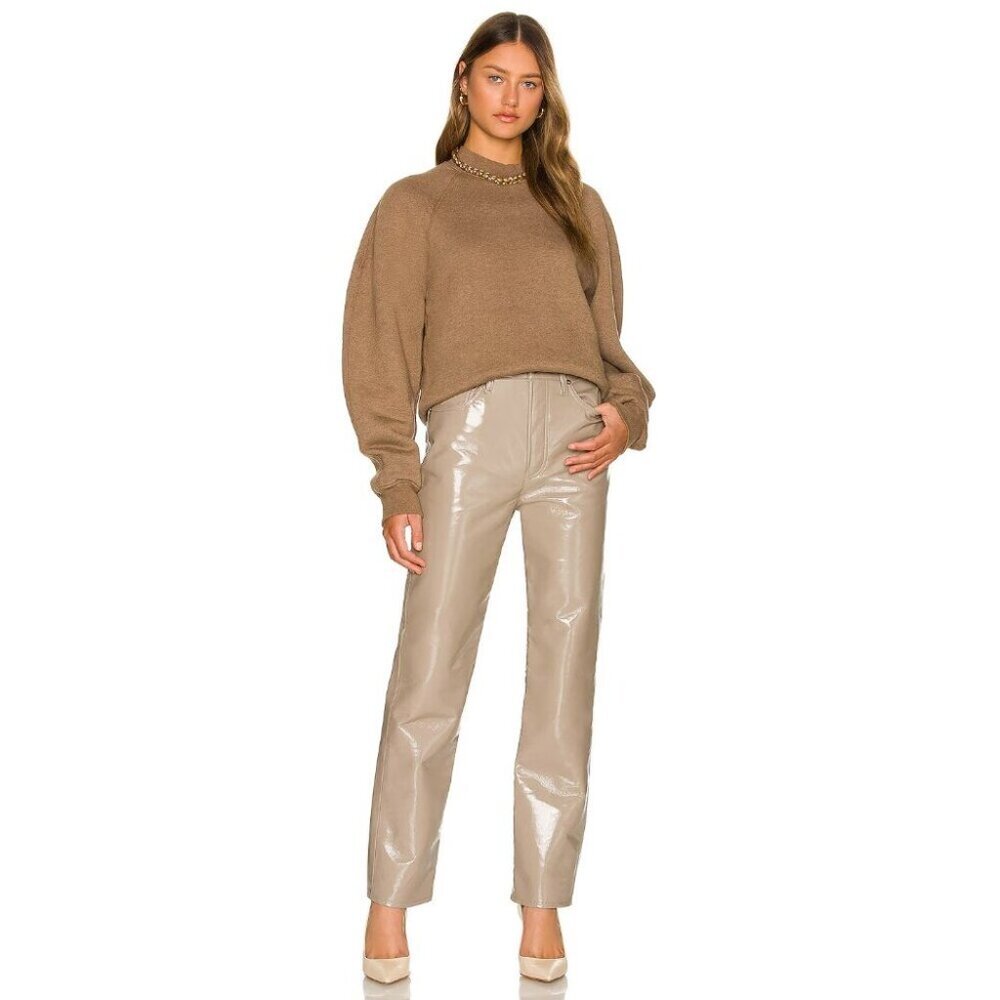 Agolde Recycled Leather 90's Pinch Waist Pants in Quail Patent | 28 - Picture 9 of 11